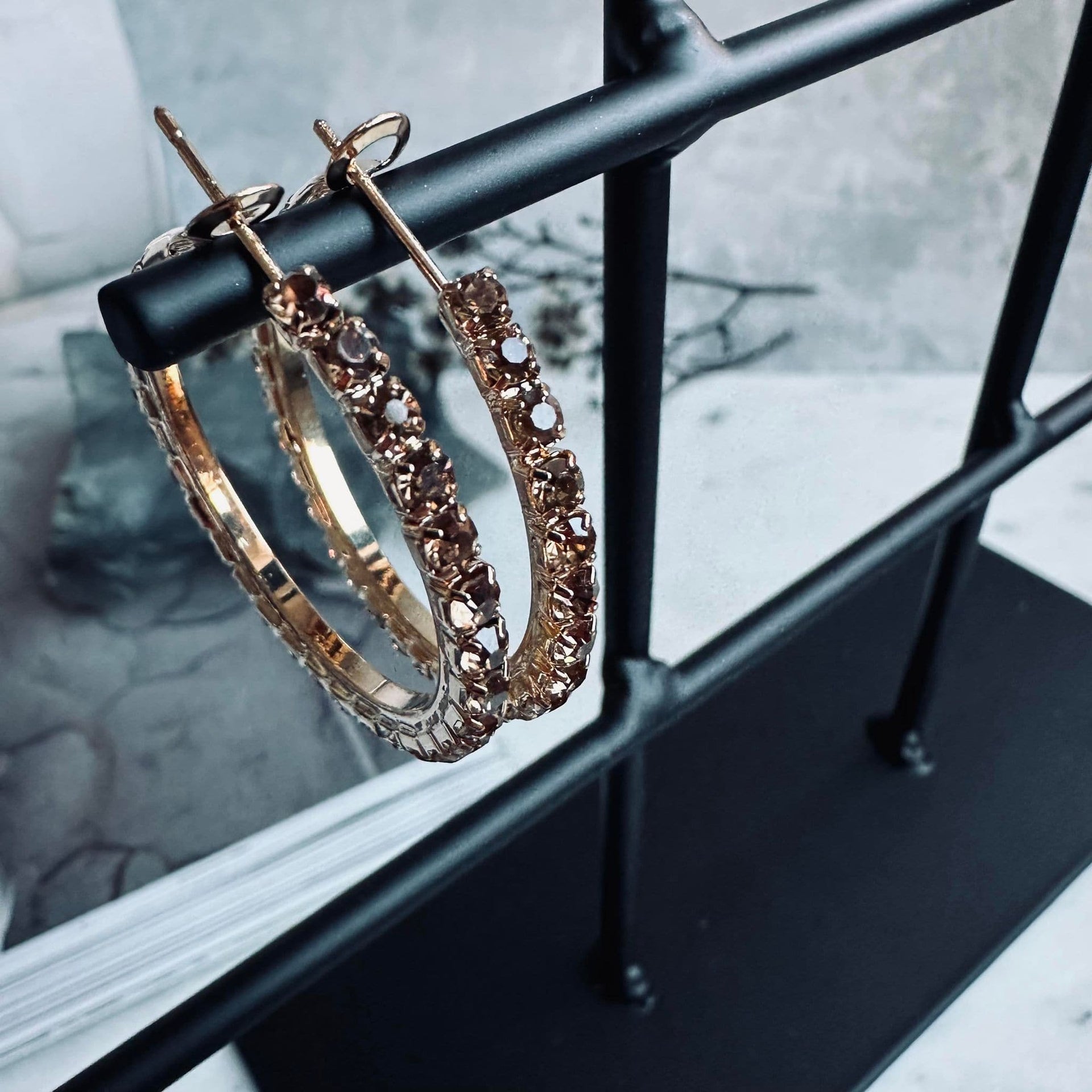 Örhängen Smilla Hoops - Champagne
